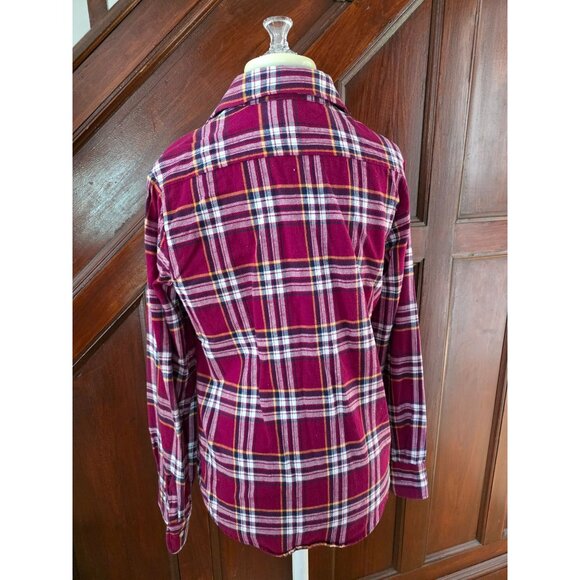 The Woolrich Woman Plaid Flannel Shirt L Red & White Checkered Button-Up - Picture 3 of 7